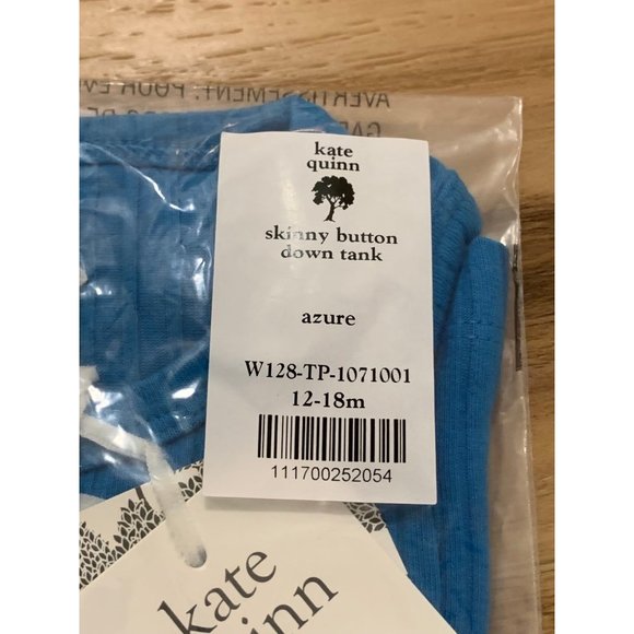 NWT 12-18 Blue Azure Cotton Button Down Tank, Kate Quinn - Picture 4 of 4